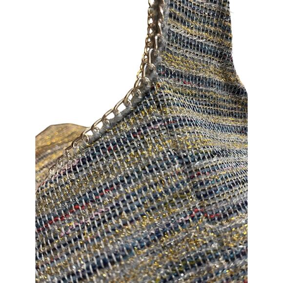 By Anthropologie Sparkle Tweed Fit & Flare Mini Bubble Tank Dress | Sz 4, Blue - Picture 7 of 7